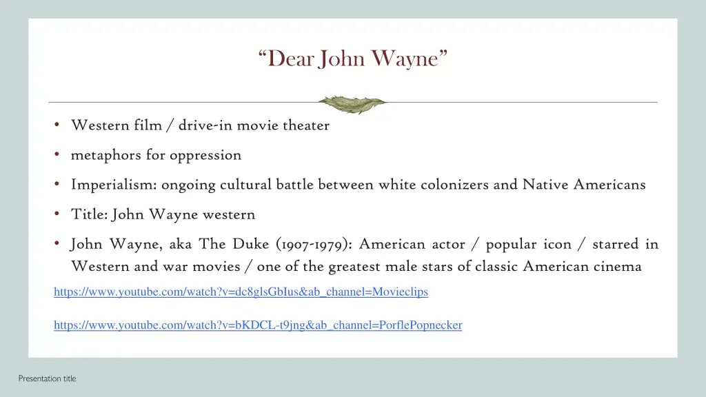 dear john wayne