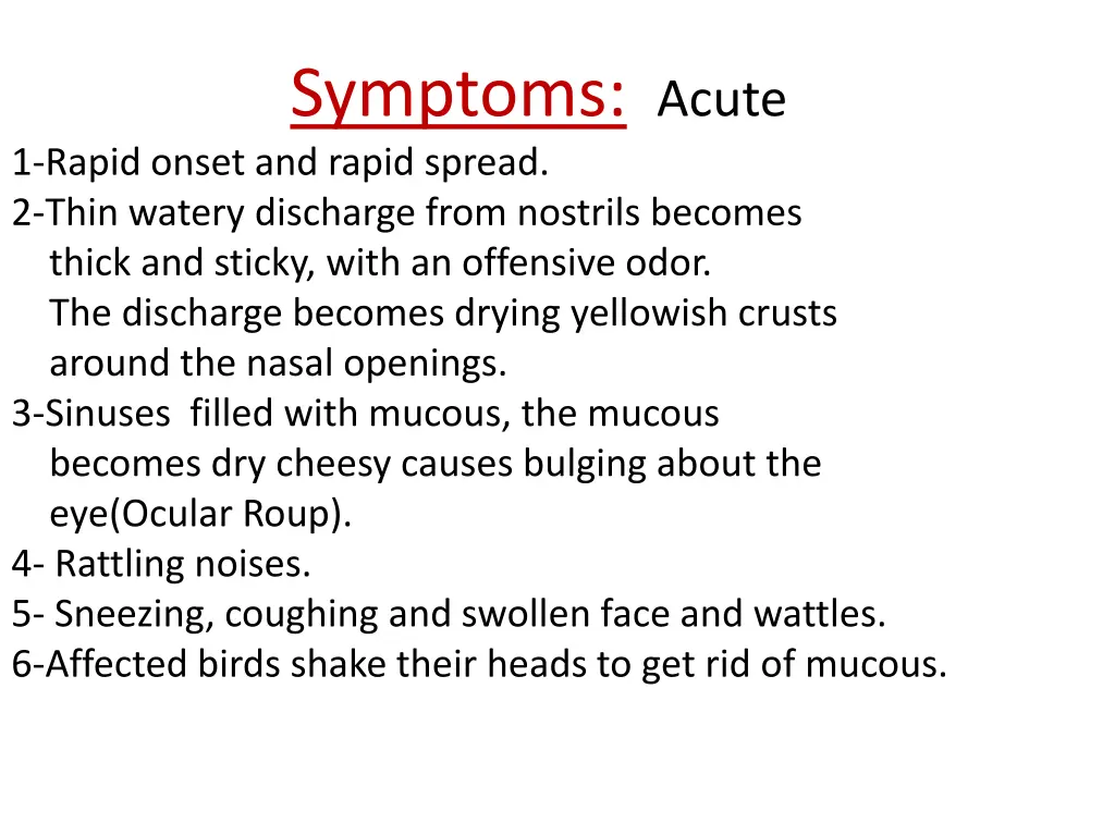 symptoms acute
