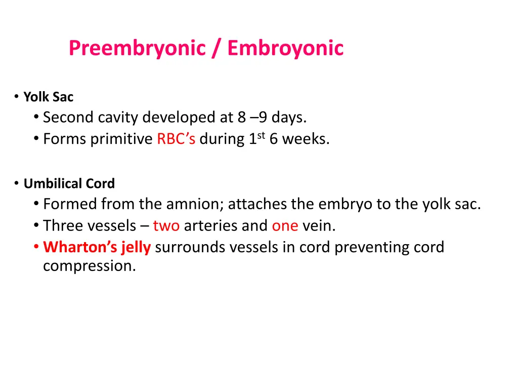 preembryonic embroyonic