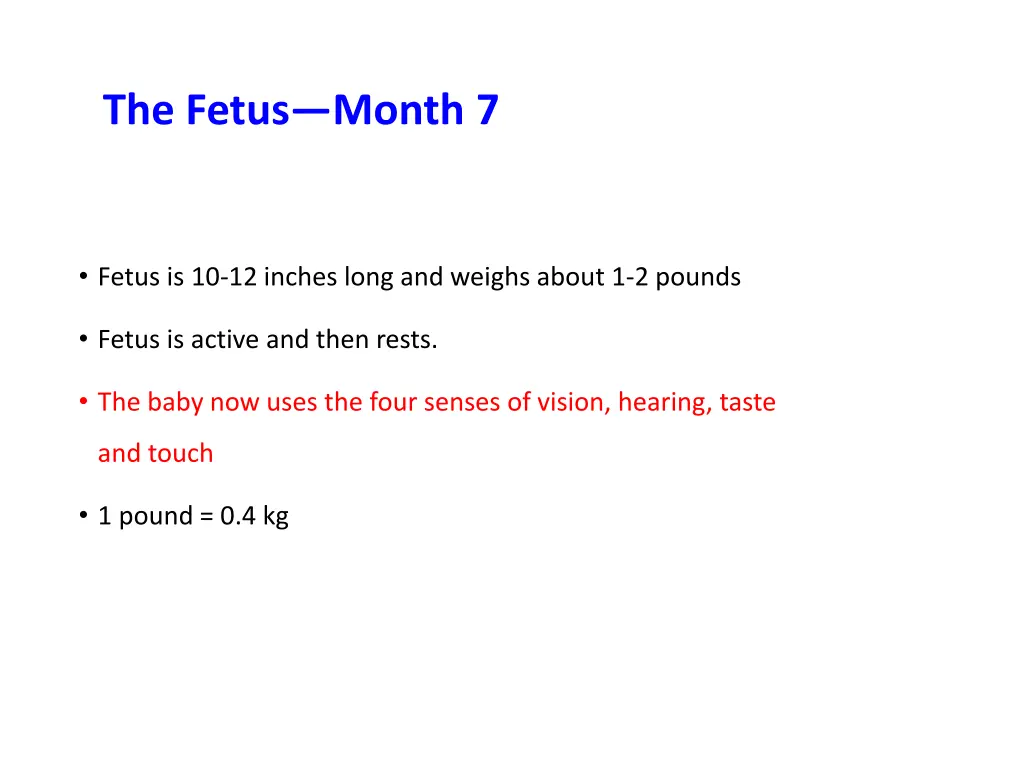 the fetus month 7