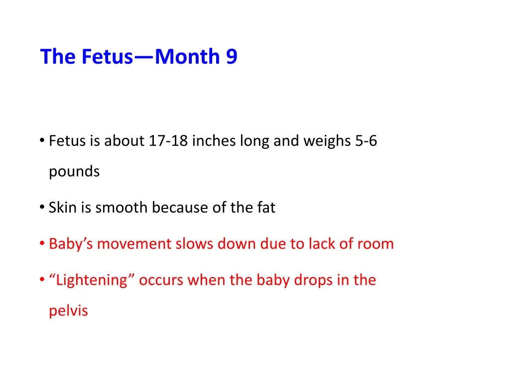the fetus month 9
