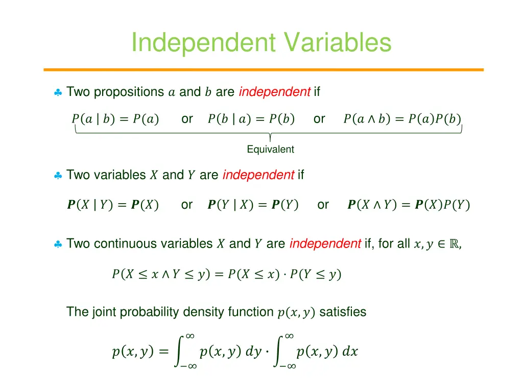independent variables