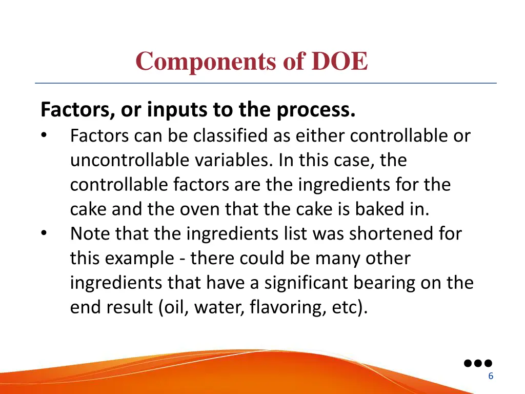components of doe