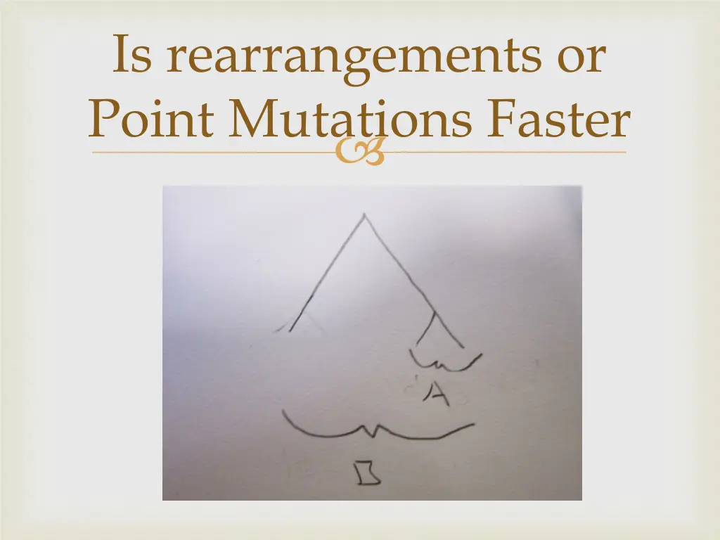 is rearrangements or point mutations faster