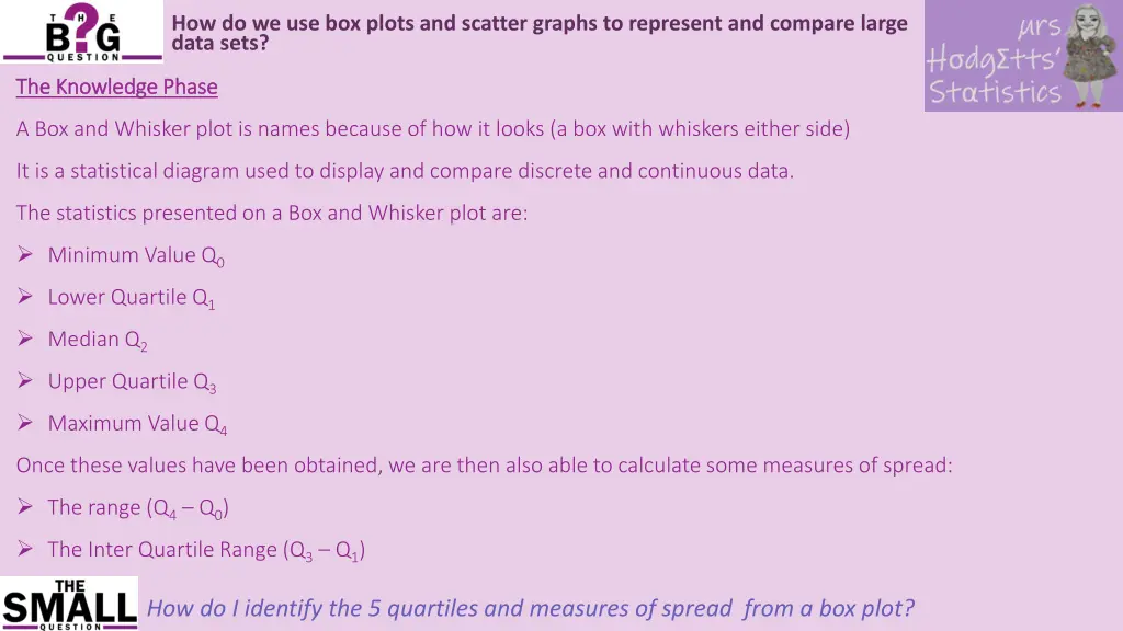 how do we use box plots and scatter graphs 2