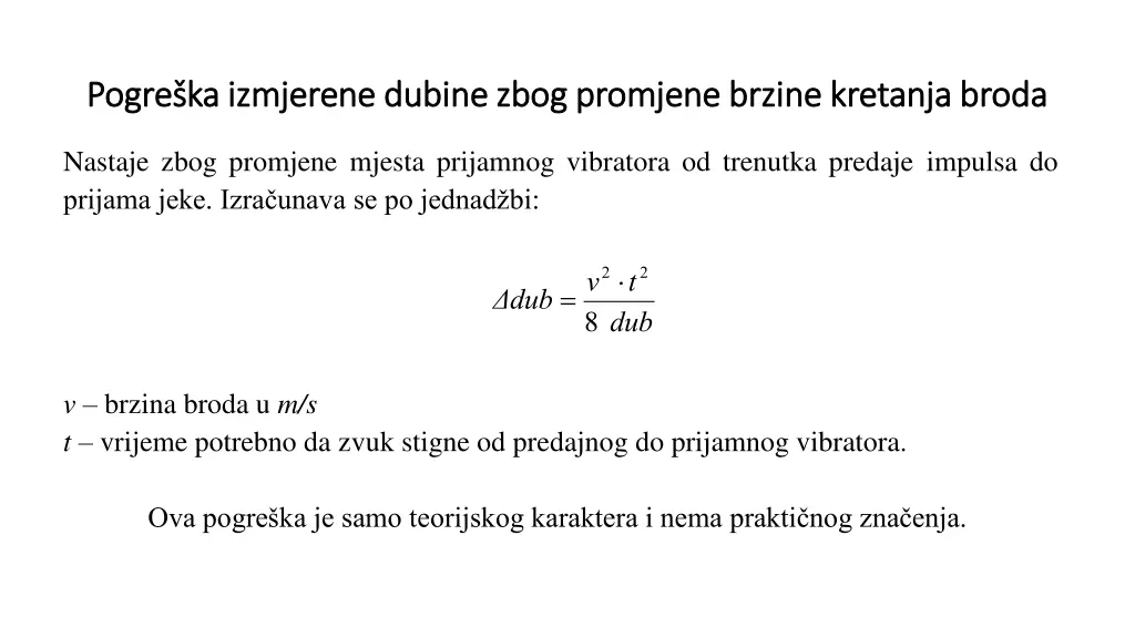 pogre ka izmjerene dubine zbog promjene brzine 1