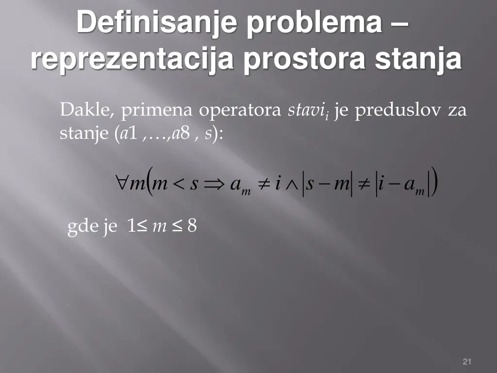 definisanje problema reprezentacija prostora 9