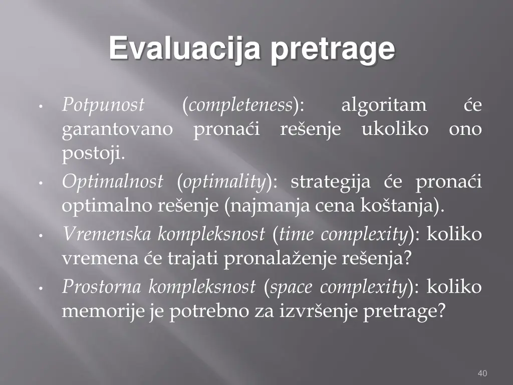 evaluacija pretrage