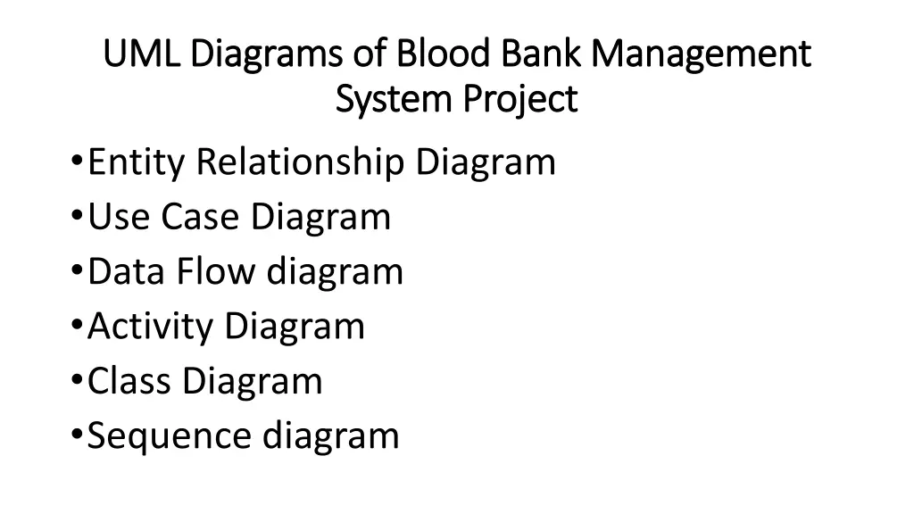 uml diagrams of blood bank management