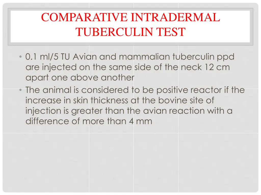 comparative intradermal tuberculin test