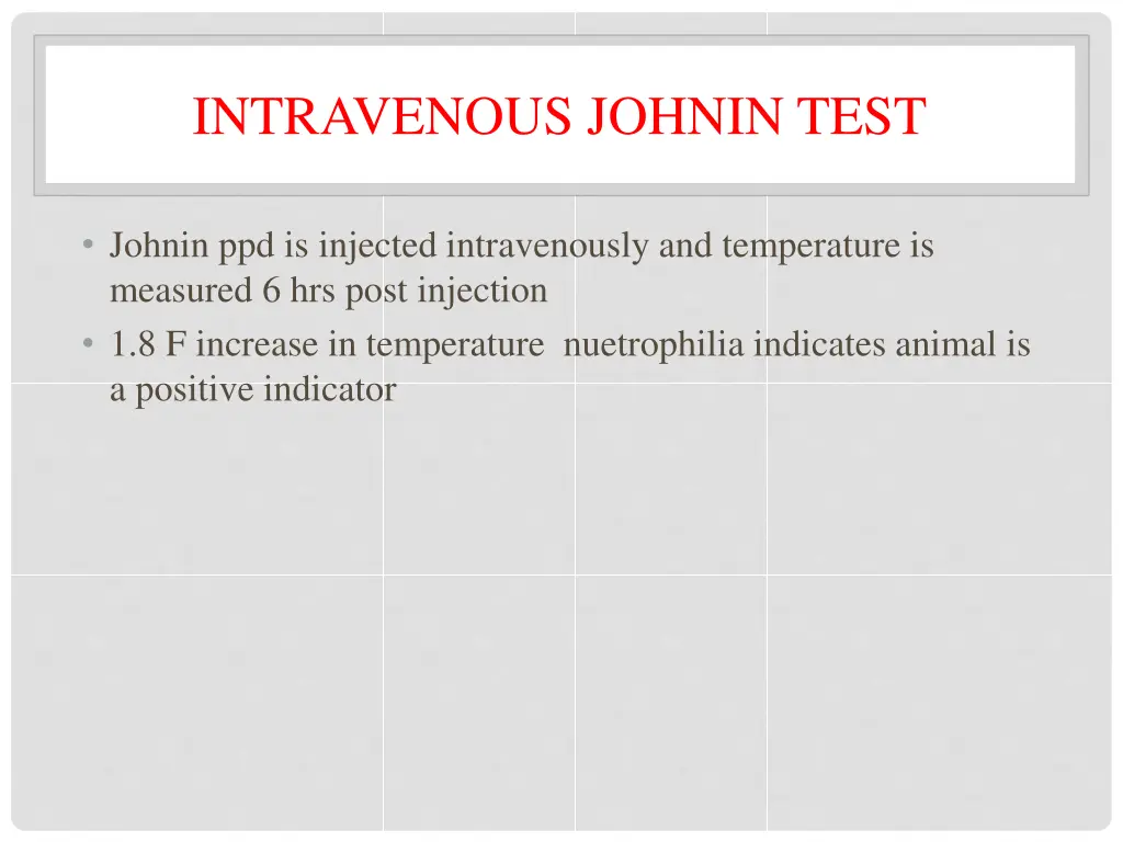 intravenous johnin test