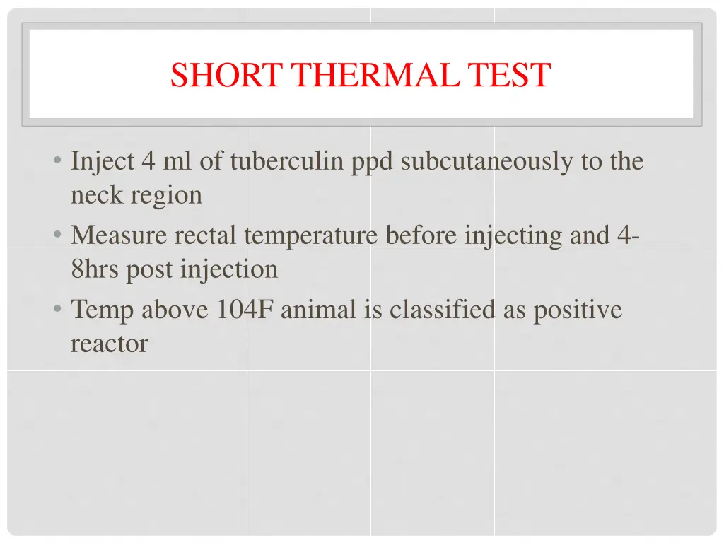 short thermal test