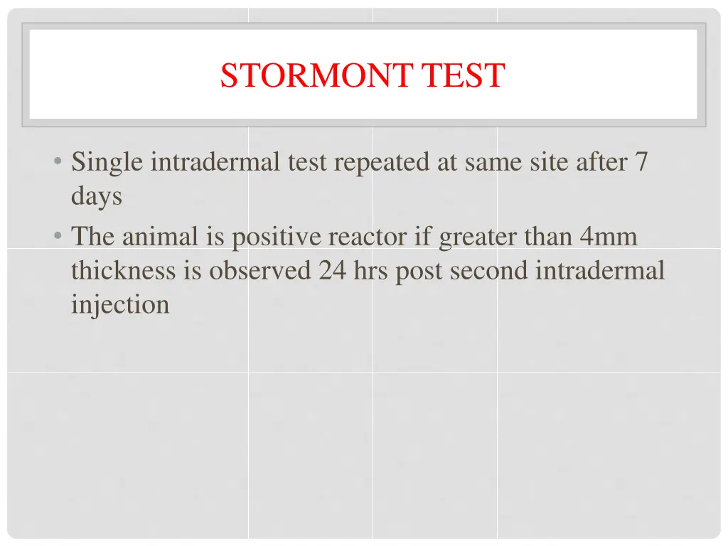 stormont test