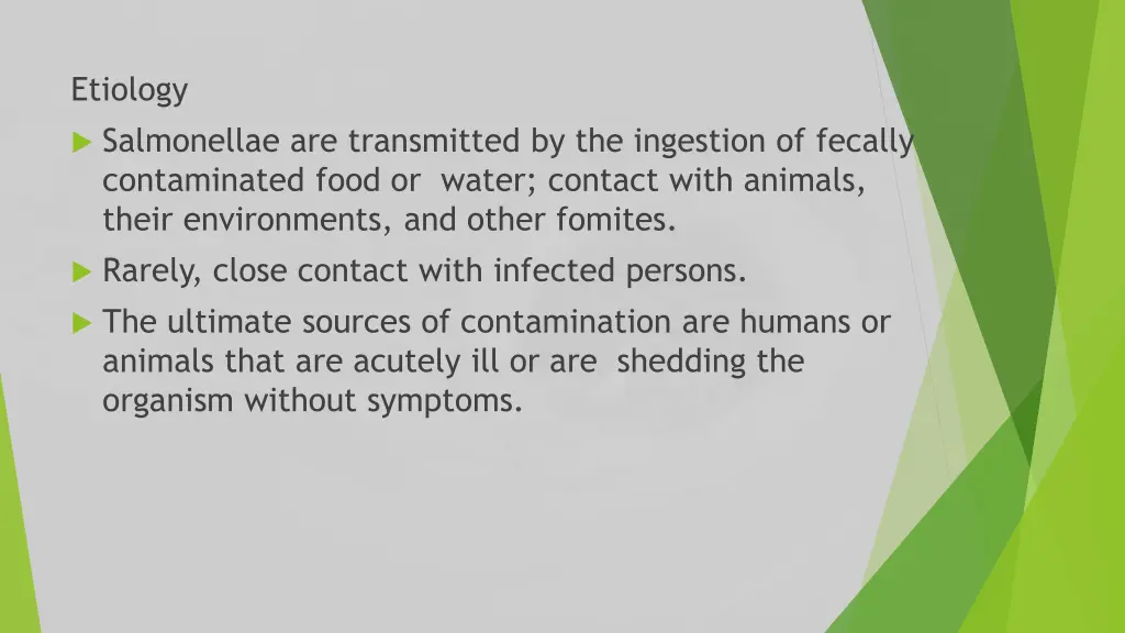 etiology salmonellae are transmitted