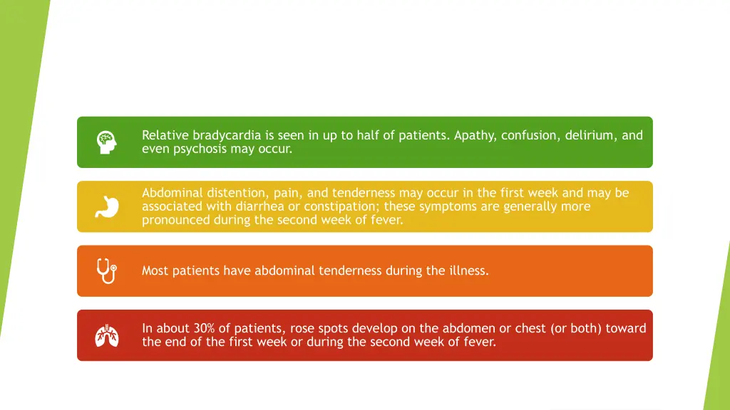 relative bradycardia is seen in up to half