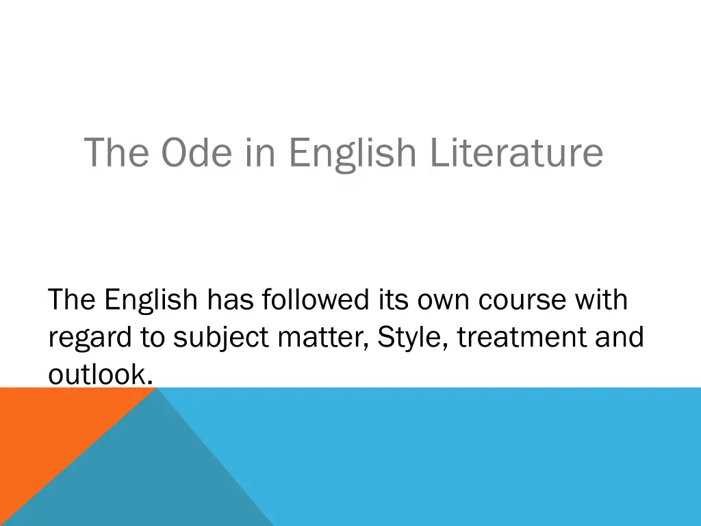 the ode in english literature