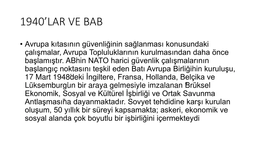 1940 lar ve bab