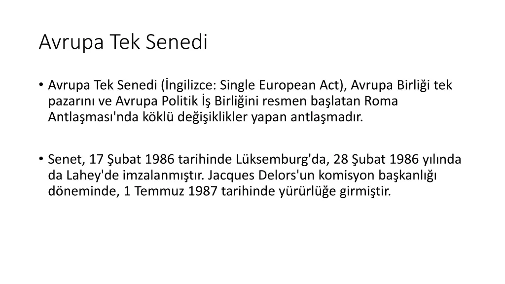 avrupa tek senedi