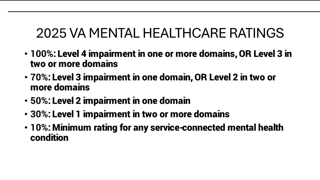 2025 va mental healthcare ratings