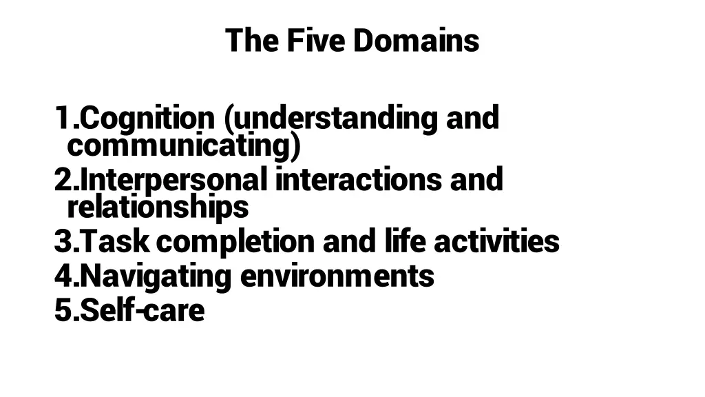 the five domains