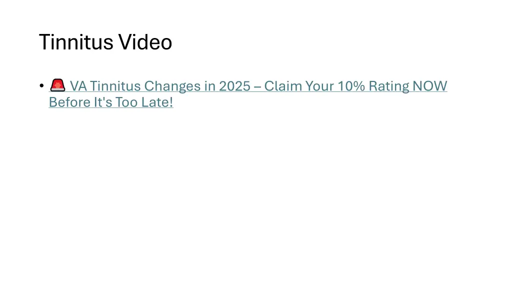 tinnitus video
