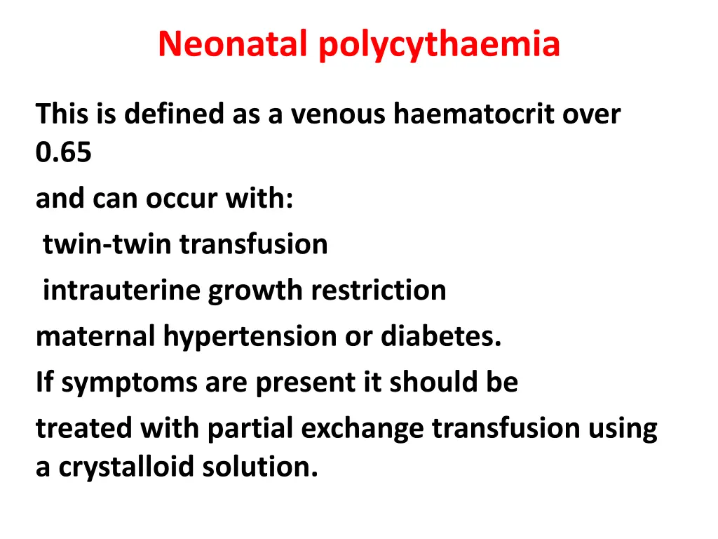 neonatal polycythaemia