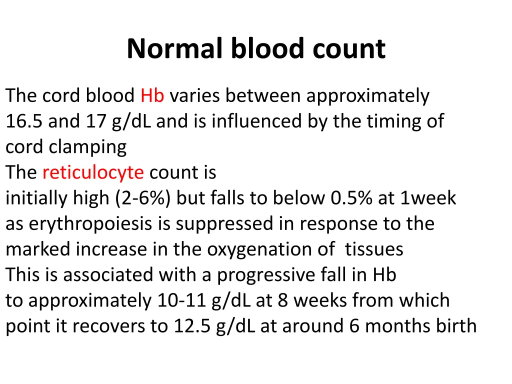 normal blood count