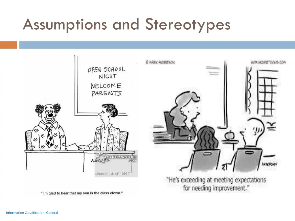 assumptions and stereotypes