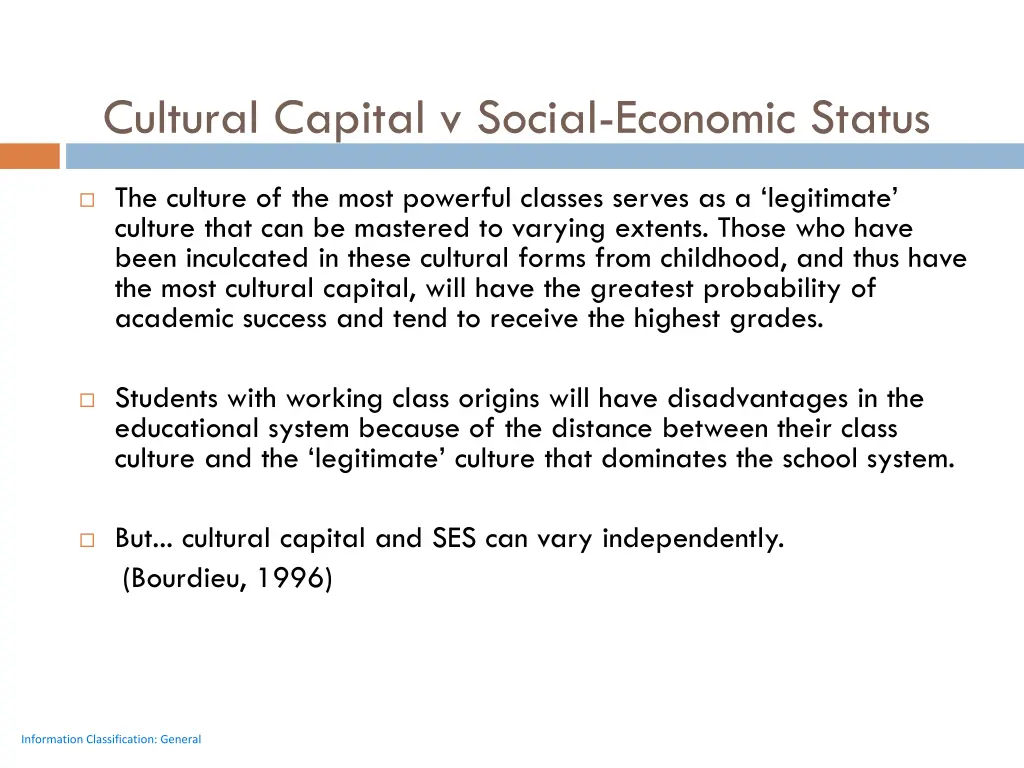 cultural capital v social economic status