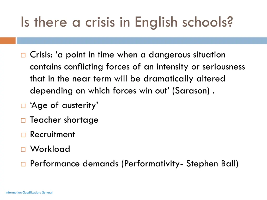 is there a crisis in english schools