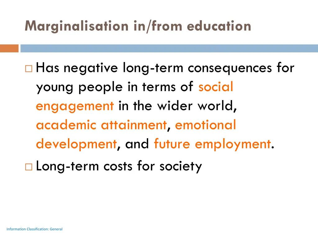 marginalisation in from education