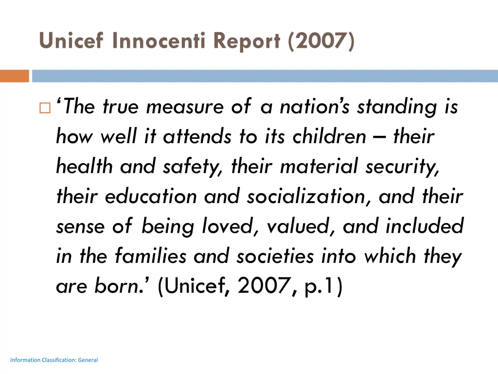unicef innocenti report 2007