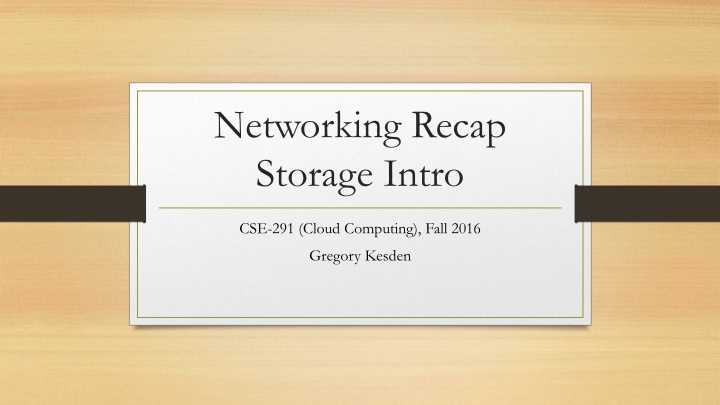 networking recap storage intro