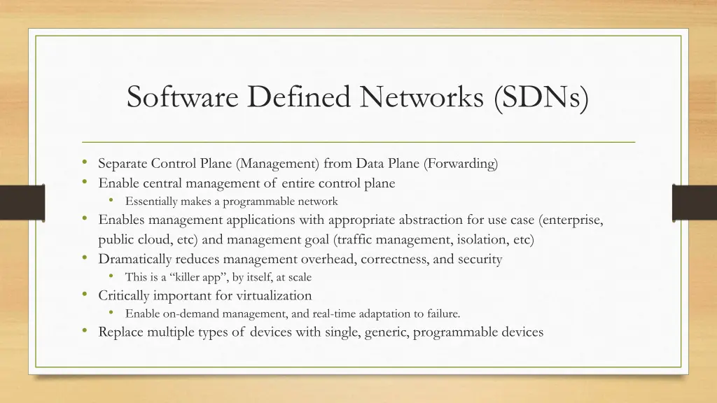 software defined networks sdns
