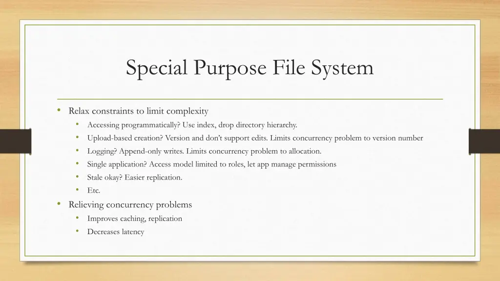 special purpose file system