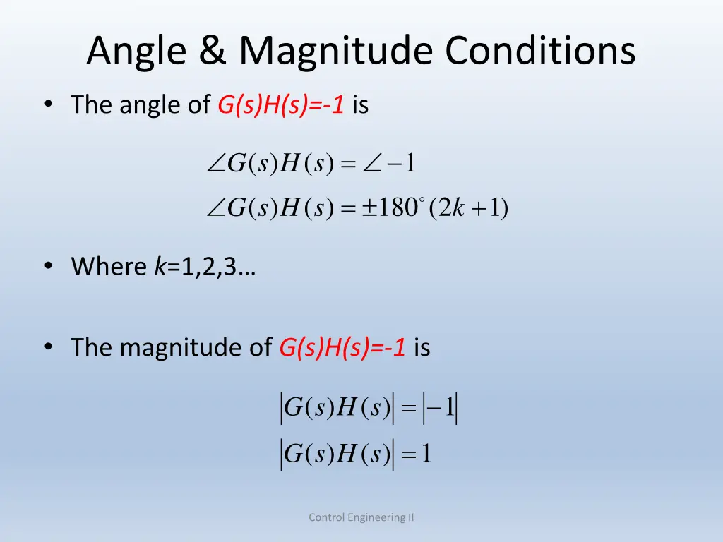 angle magnitude conditions the angle