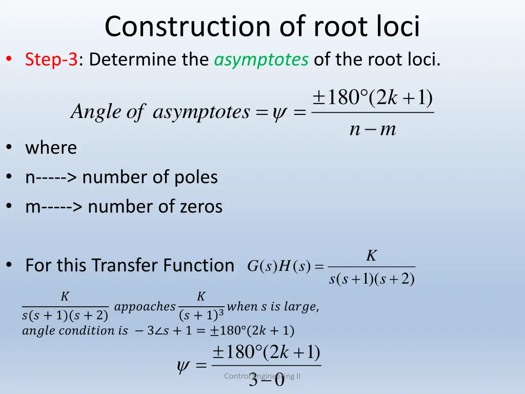 construction of root loci step 3 determine 1