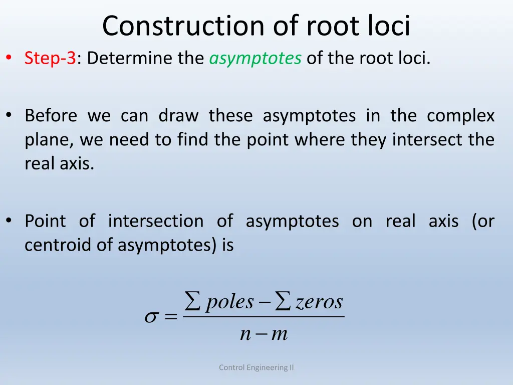 construction of root loci step 3 determine 3