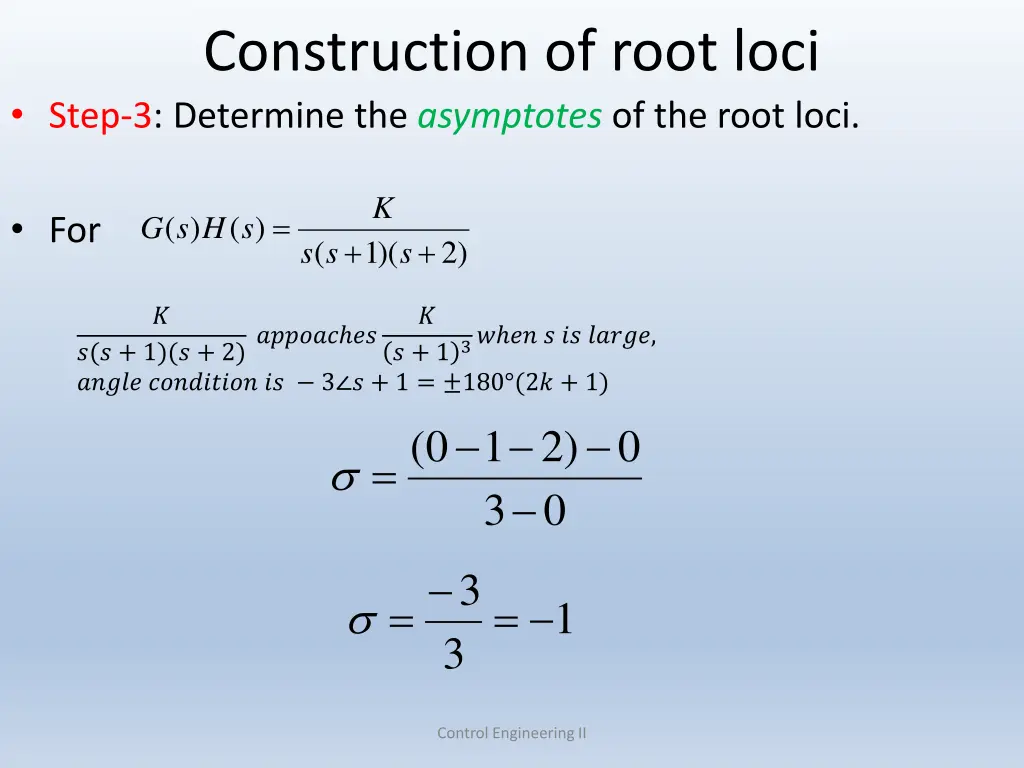 construction of root loci step 3 determine 4