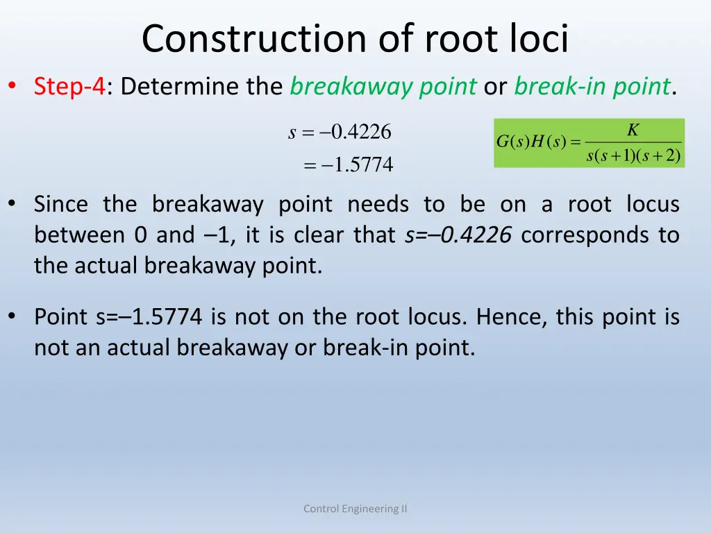 construction of root loci step 4 determine 2