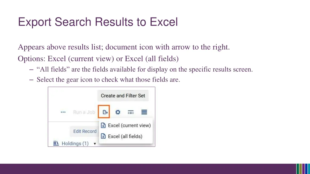 export search results to excel