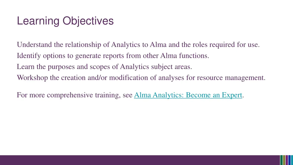 learning objectives
