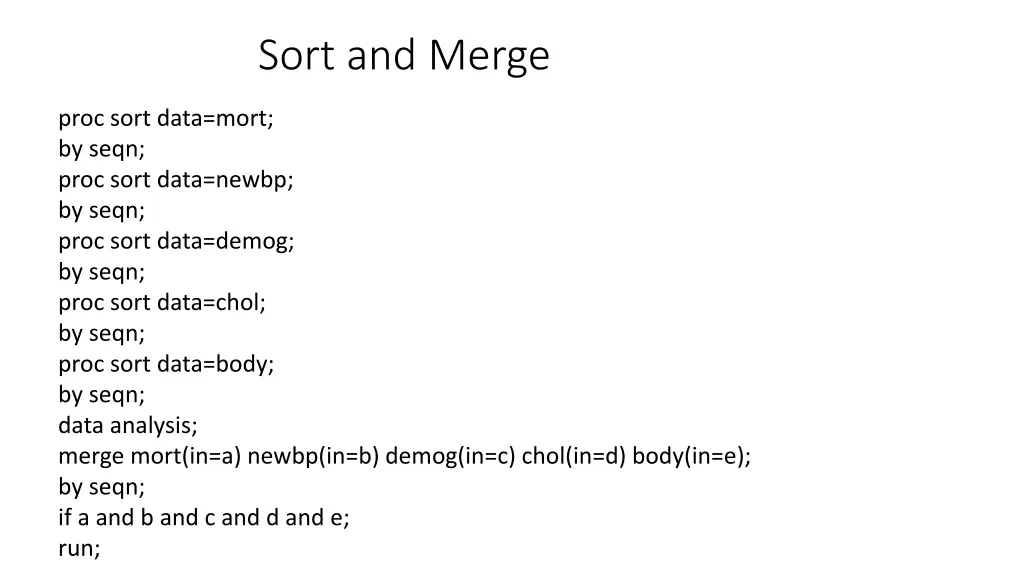 sort and merge