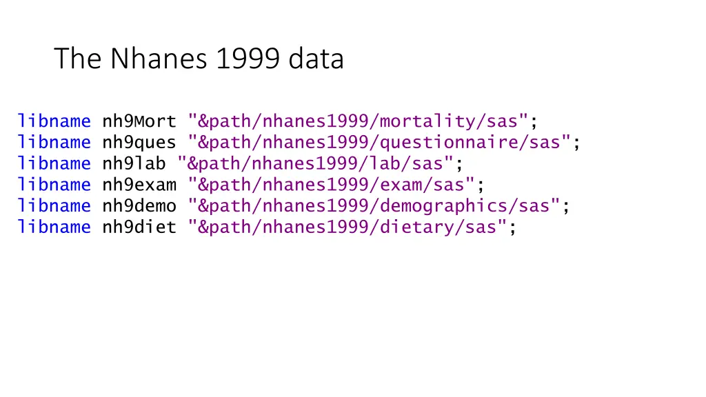 the nhanes 1999 data