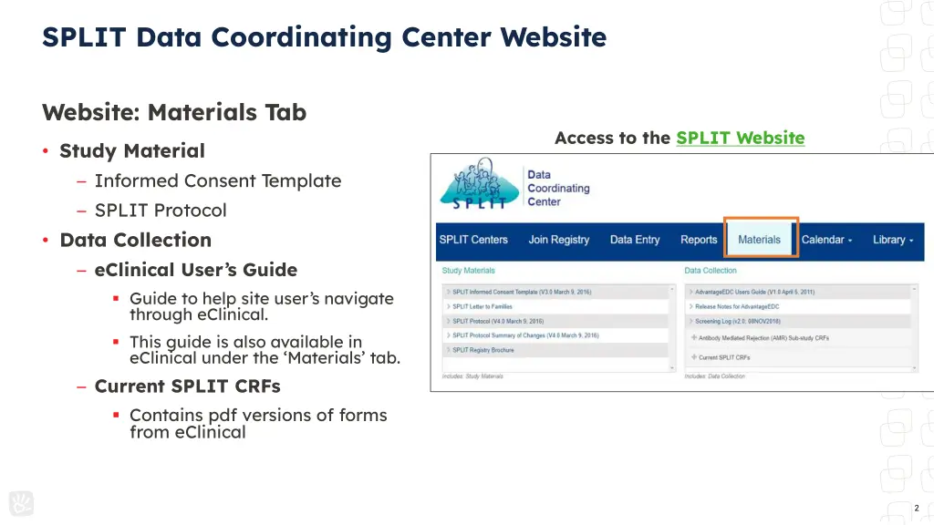 split data coordinating center website
