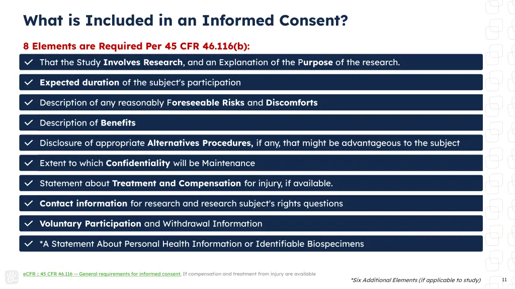 what is included in an informed consent