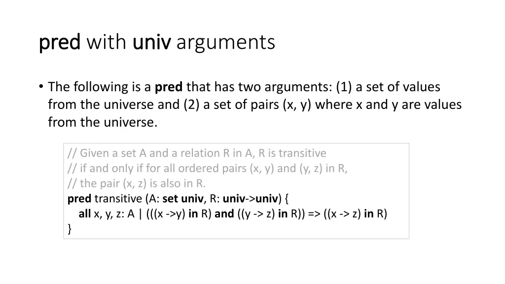 pred pred with univ