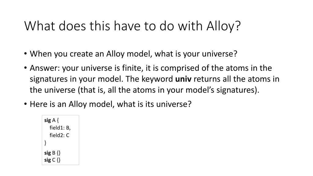 what does this have to do with alloy