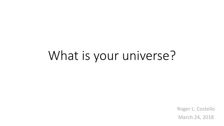 what is your universe