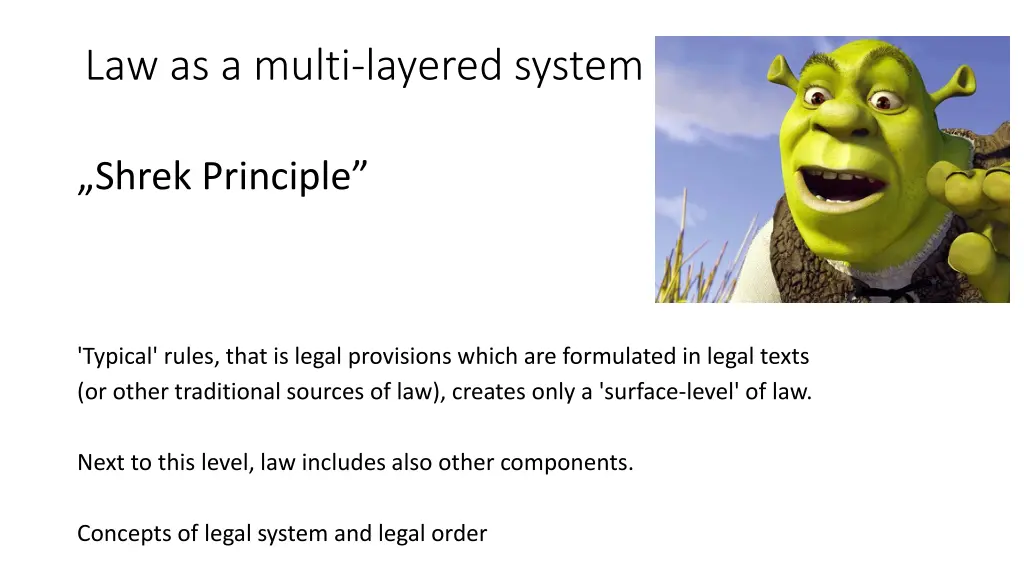 law as a multi layered system